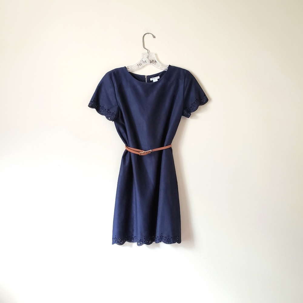 *SOLD* Forever 21 Girls Navy Suede Shift Dress XS - Picture 1 of 7